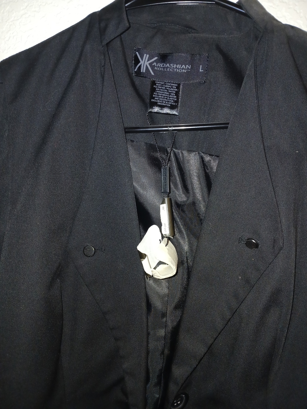 Kardashian Kollection Black Double-Breasted Blazer